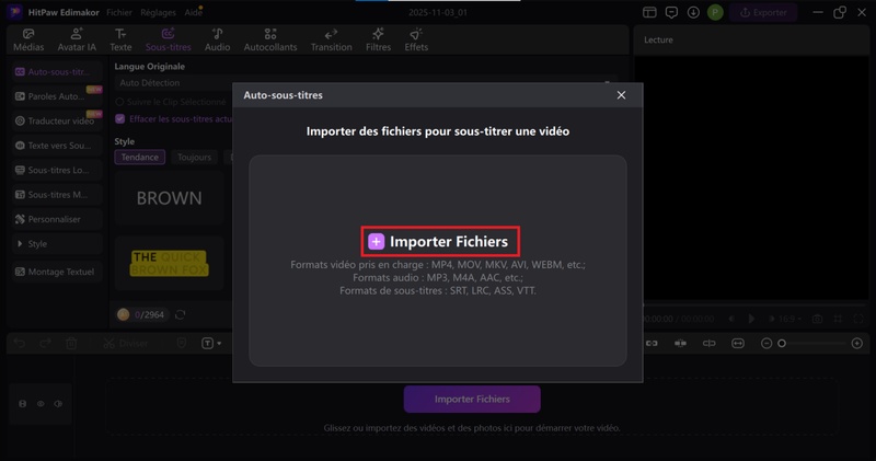 ajouter sous titre video edimakor