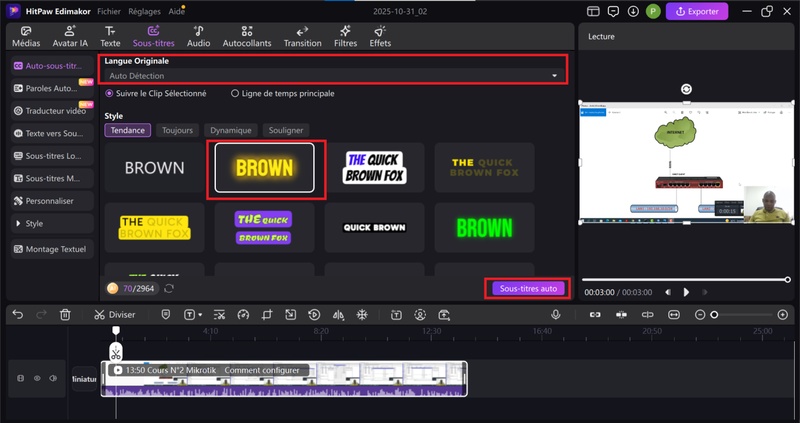 ajouter sous titre video edimakor