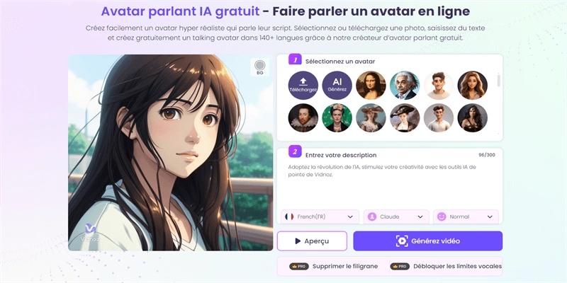 Vidnoz transformer une video en dessin animé