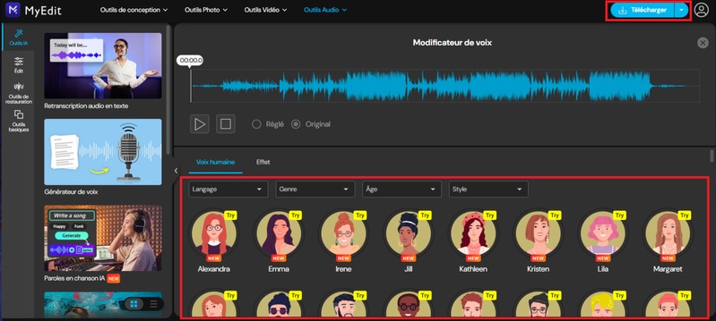 application pour changer la voix d’une vidéo My Edit
