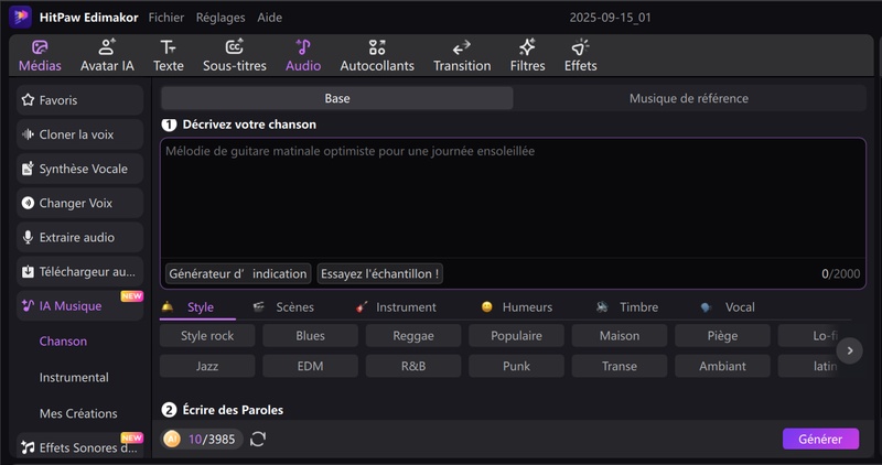 iMovie Mac alternative Edimakor musique ia