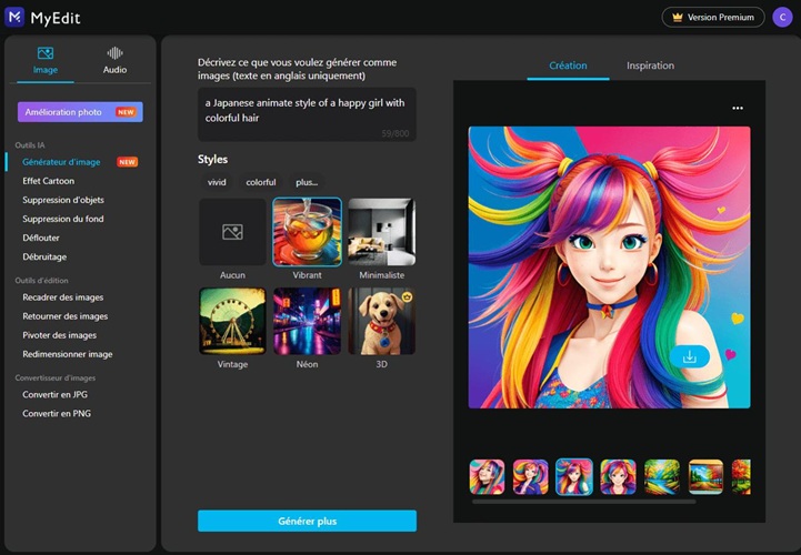 logiciel retouche photo intelligence artificielle MyEdit