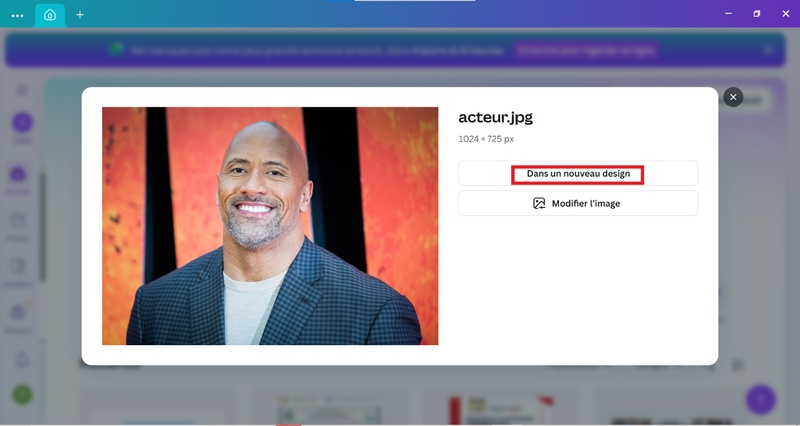 transformer photo en dessin canva