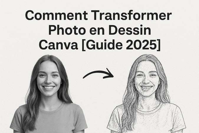 transformer photo en dessin canva