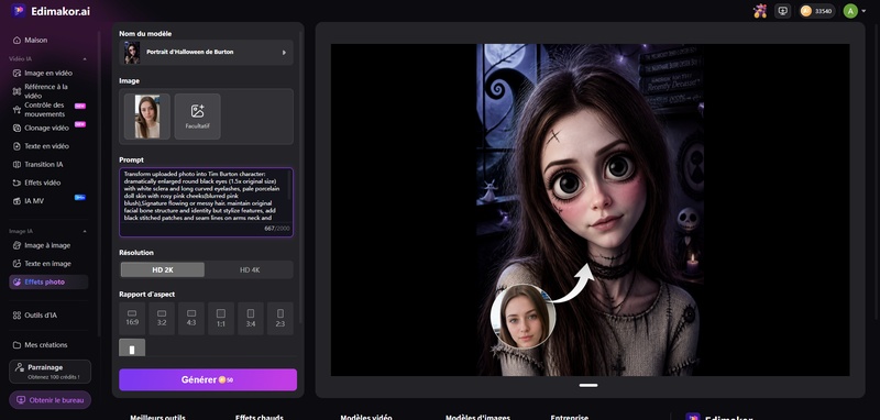 Générer une image créative pour les réseaux sociaux avec Edimakor