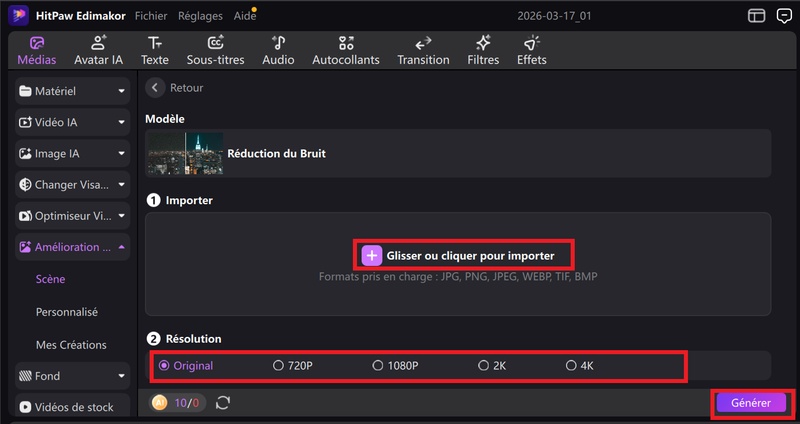 améliorer la qualité d'une photo pixelisée avec Edimakor