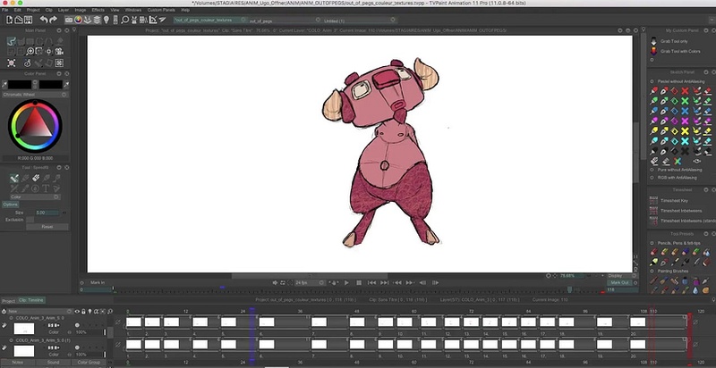 application pour créer un personnage manga tvpaint