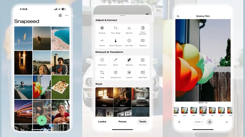 application pour déflouter une photo Snapseed