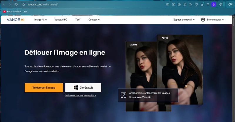 application pour déflouter une photo VanceAI