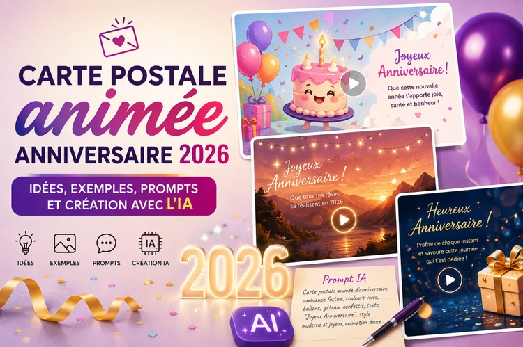 carte postale animée anniversaire