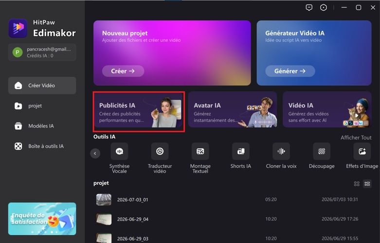 comment créer une vidéo publicitaire avec edimakor ia