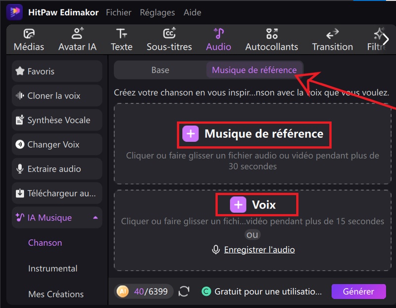 créer un clip musical avec ia avec Edimakor guide 4