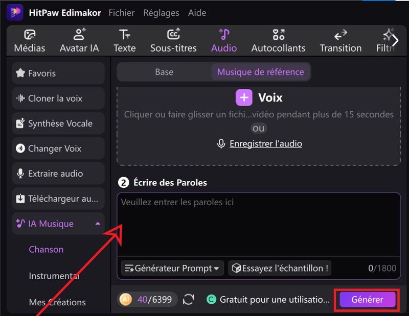 créer un clip musical avec ia avec Edimakor guide 5