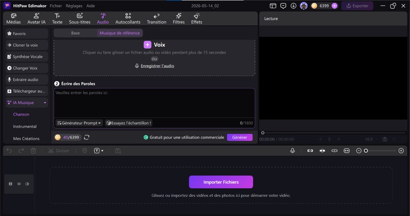 créer un clip musical avec ia avec Edimakor