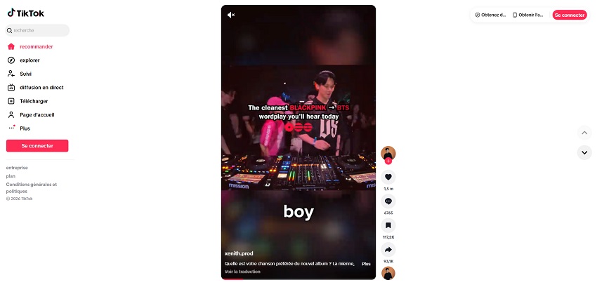 Comment regarder TikTok sans application sur ordinateur 2
