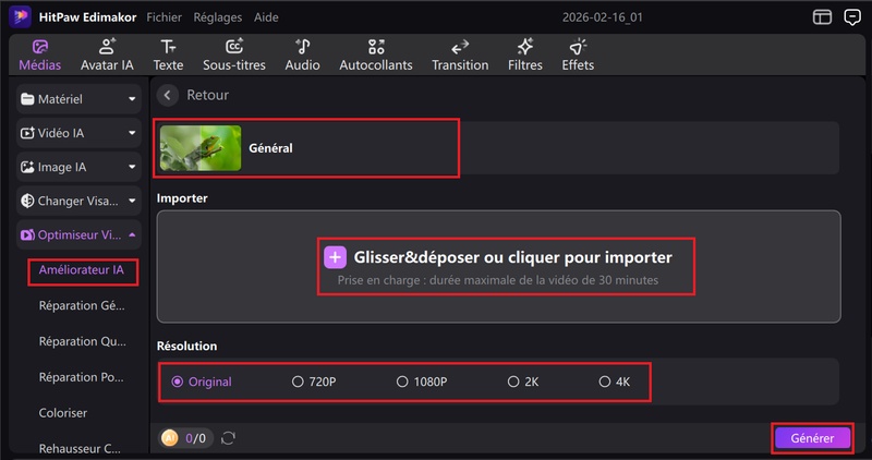 rendre nette une vidéo floue avec Edimakor