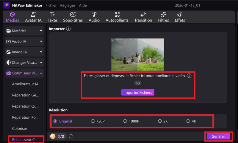 réparer vidéo floue avec Edimakor
