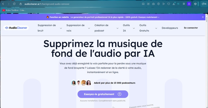 supprimer bruit de fond vidéo avec Audio Cleaner