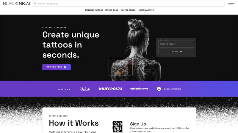 générateurs de tatouage IA BlackInk