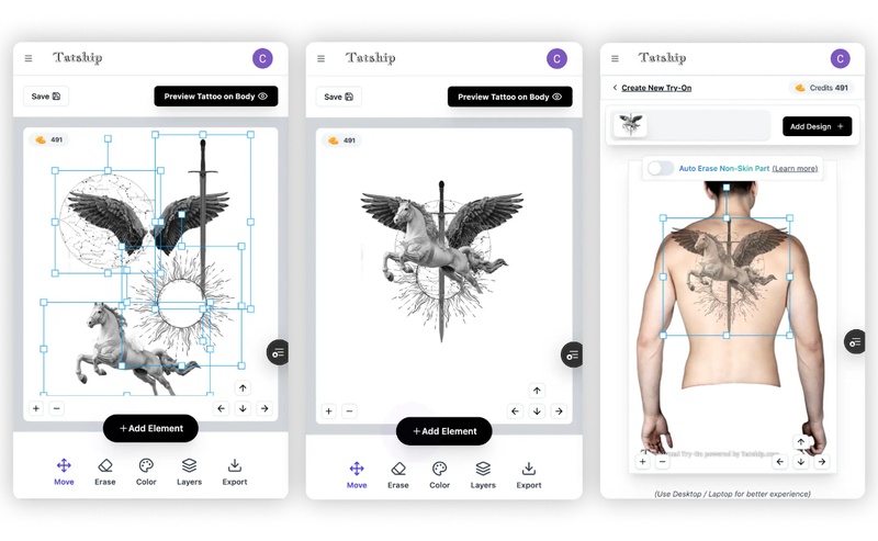 générateurs de tatouage IA Tatship