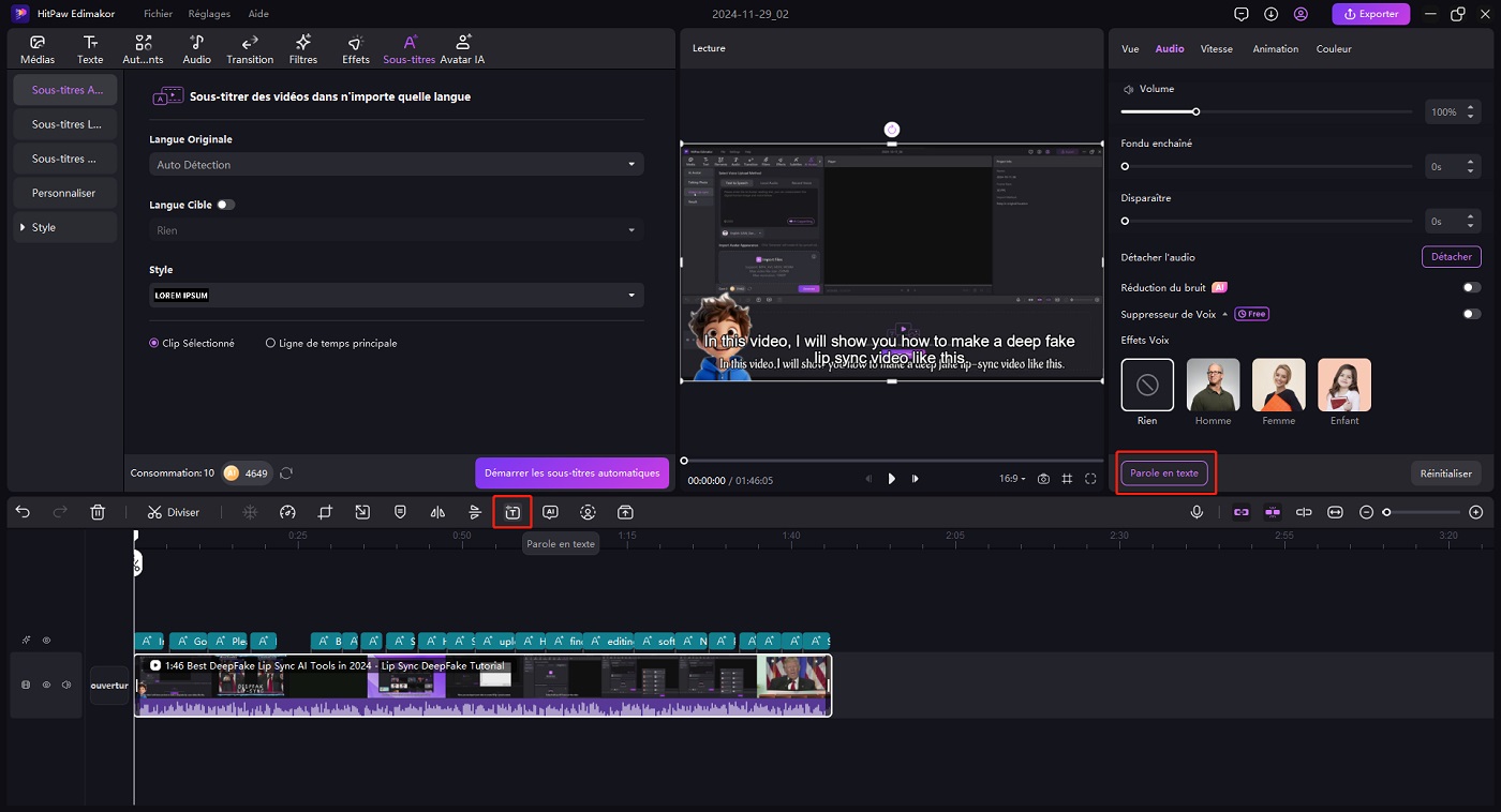 ai speech to text edimakor