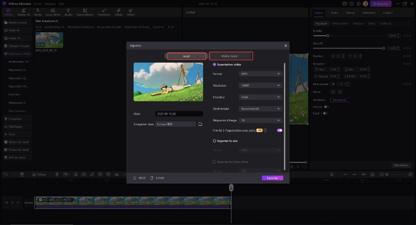 animation d'amélioration vidéo