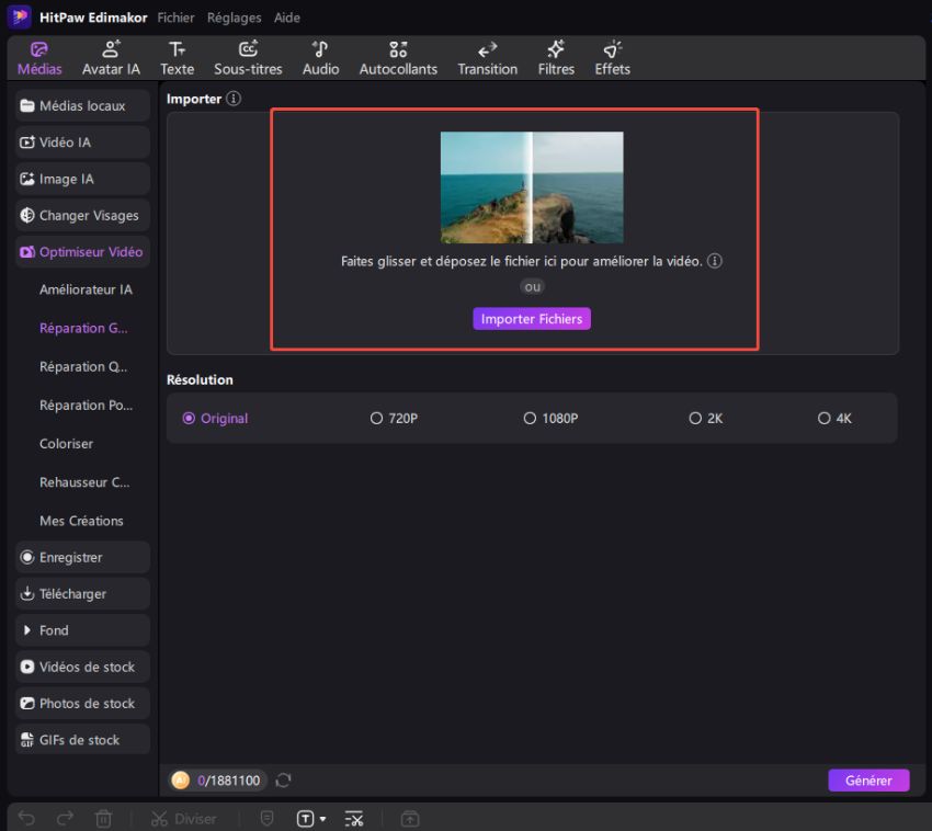 ,améliorer qualité vidéo application