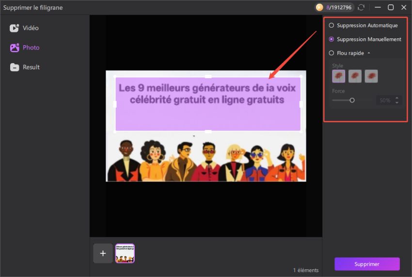 supprimer filigrane photo en ligne gratuit
