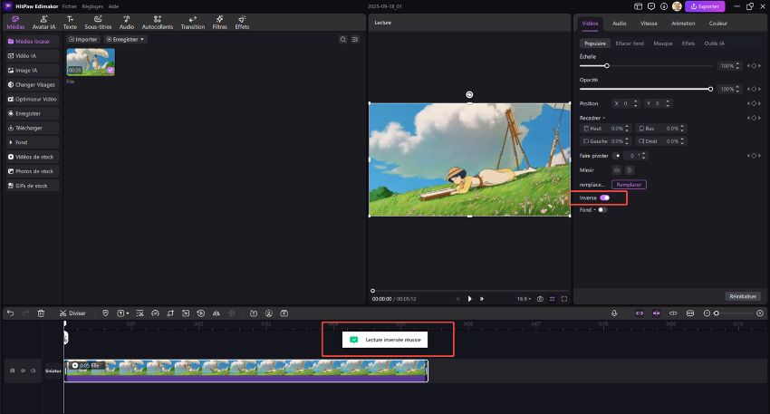 inverser une video