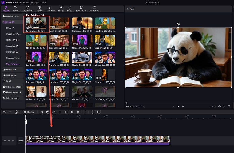 ai texte en vidéo éditer la vidéo