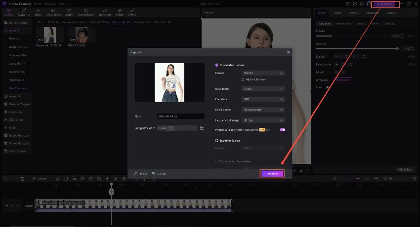 Exporter la vidéo
