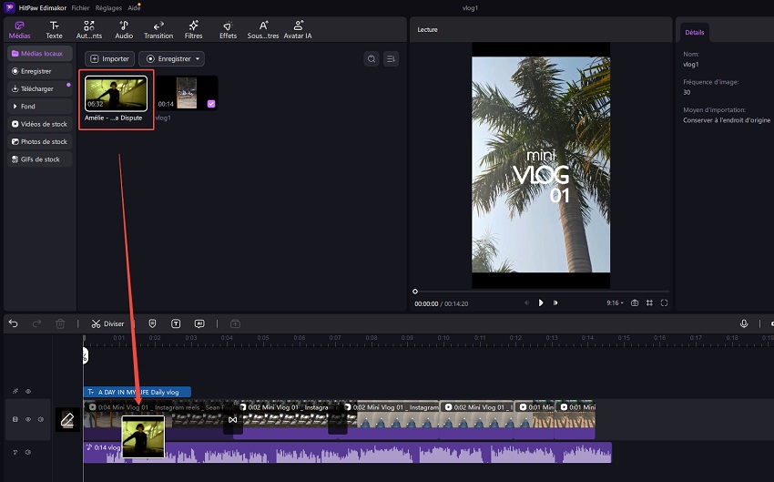 importer une vidéo
