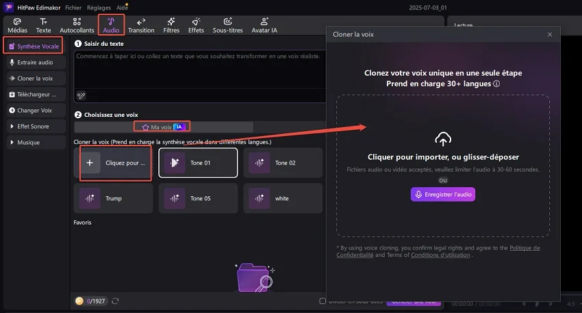 clone de voix ai edimakor