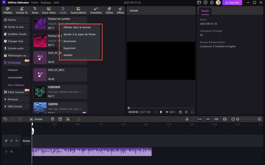 ai musique enregistrer et éditer