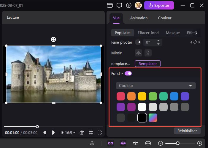 couleur d'arrière-plan de l'image clé