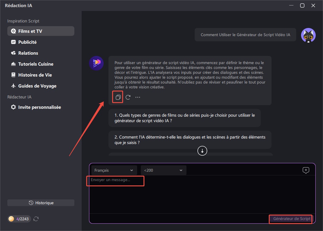 générateur de script vidéo gratuit 2
