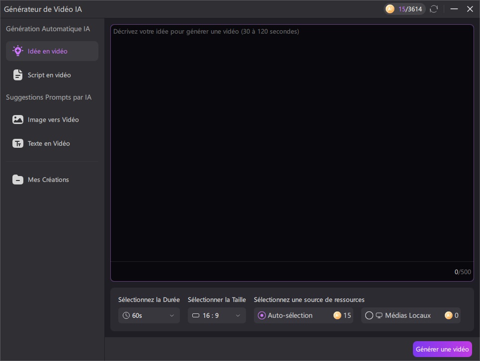 guide du générateur de vidéo edimakor ai 1