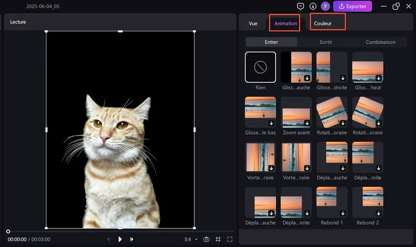 custom cutout animation and color