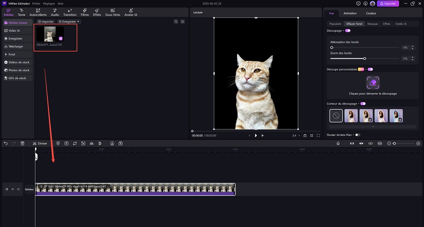 importer une vidéo dans Edimakor pour supprimer l'arrière-plan