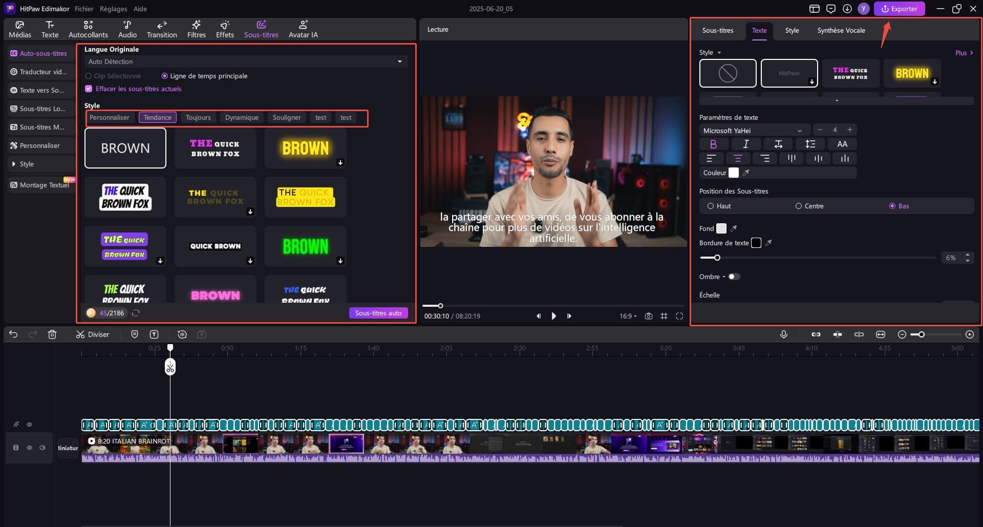générer des sous titres automatiquement guide 3